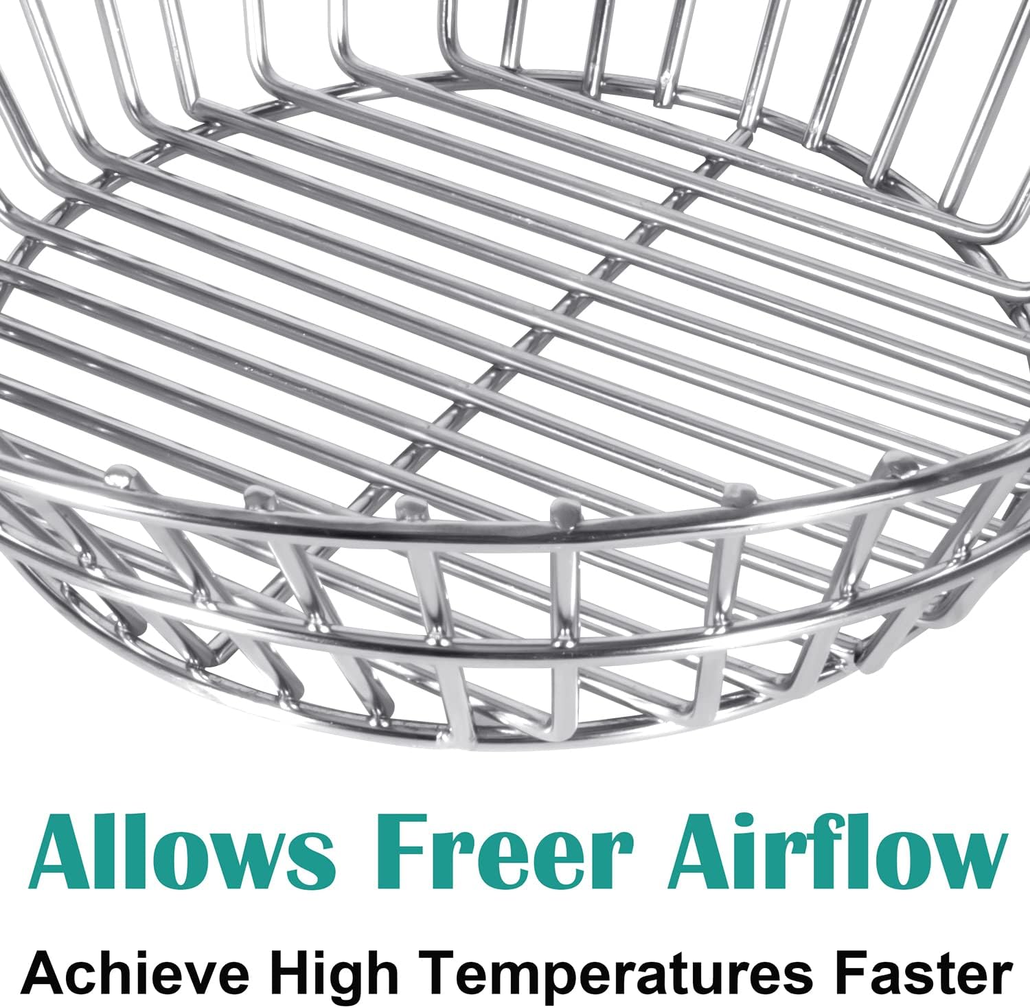 Charcoal Ash Basket for Large Big Green Egg Grill | Basket for Kamado Classic, Pit Boss, Louisiana Grills, Primo Kamado and Large Grill Dome, Stainless Steel