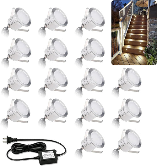 recessed led deck light kits, 32mm warm white shown in use