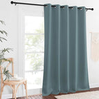 NICETOWN Blackout Greyish Blue Curtain & Drape 102 inches Long - Energy Saving Thermal Drape Grommet Sound Reducing Light Blocking Window Treatment for Bedroom (1 Panel, W66 x L102)
