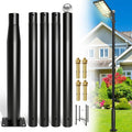 Street Light Pole 16Ft Tall-Outdoor Adjustable Metal Street Lamp Post, Outdoor Light Pole for Parking Lot, Patio, Street, Backyard, Exterior House