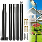 Street Light Pole 16Ft Tall-Outdoor Adjustable Metal Street Lamp Post, Outdoor Light Pole for Parking Lot, Patio, Street, Backyard, Exterior House