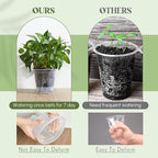 Self Watering Pots for Indoor Plants with Deep Reservoir and High Drainage Holes for Outdoor Plants and Flowers, Bare Root Planter(5.91'',Clear,6 Pcs)