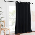 NICETOWN Black Out Living Room Curtain 118 inches Long, Grommet Thermal Insulated Room Darkening Window Treatment for Bedroom/French Door, Black, W66 x L118, 1 Panel