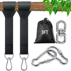 Tree Swing Straps Hanging Kit - 3FT/8FT/15FT/20FT/30FT, Strong & Durable - Holds Up to 5000lbs - Adjustable Tree Swing Straps Fit for All Swings, Hammocks, Safer & Easy Installation(3 FT)