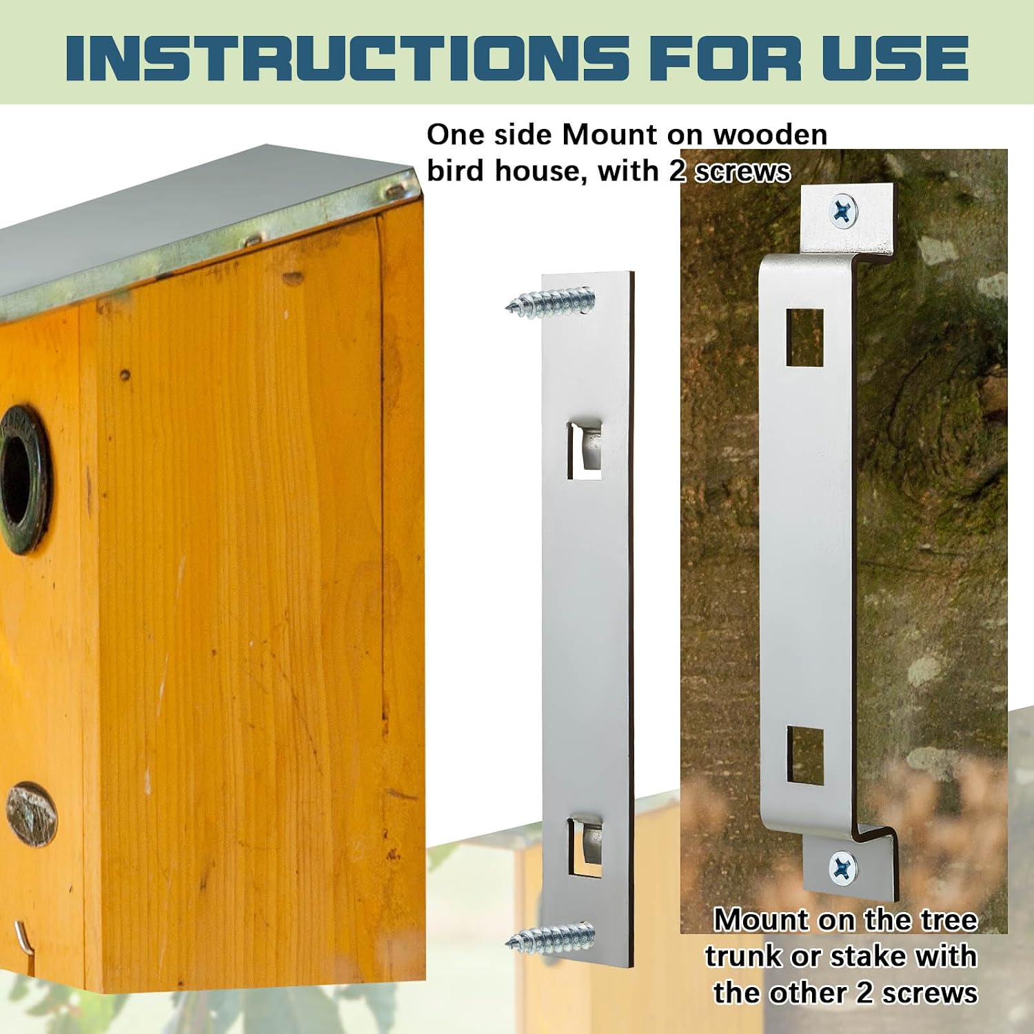 Blulu 2 Sets Bird House Hanger Bracket Stable Rust Proof Galvanized Steel Mounting Bracket for Securing Bird Houses Nesting Boxes Feeders, Quickly Remove for Cleaning (Silver)