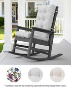 SERWALL Oversized Outdoor Rocking Chair Set of 2, HDPE Rocker for Adults, Patio Rocking Chairs for Porch, Grey