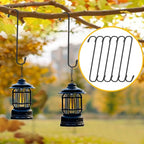 8 Pack 12 Inch Large S Hooks for Hanging Plants,Black Extra Matel Heavy Duty Hook for Hang Brsket,Bird House and Clothes