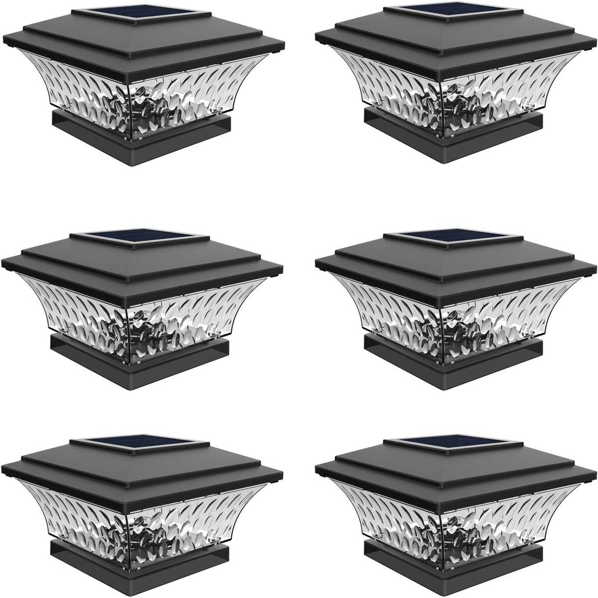 6pk solar post cap lights outdoor fence cap, main product view