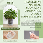 Self Watering Pots for Indoor Plants with Deep Reservoir and High Drainage Holes for Outdoor Plants and Flowers, Bare Root Planter(4.72'', 5.91'', 7.09'',Clear,12 Pcs)