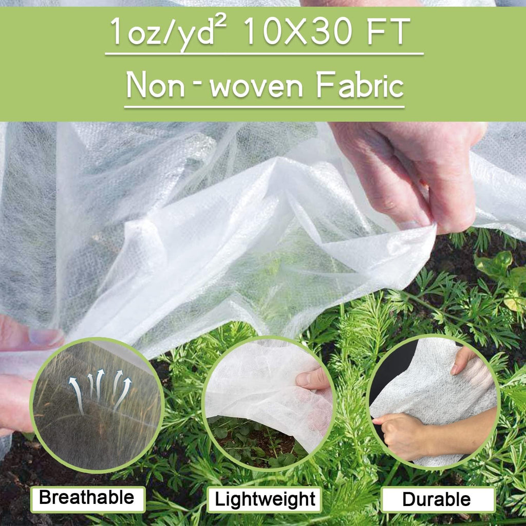 plant covers freeze protection kit, 10 x 30ft shown in use