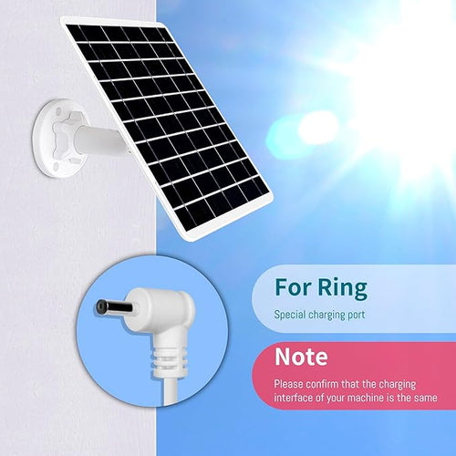 2-Pack 5W 6V Solar Panel for Ring Camera, Solar Charger Compatible with Spotlight Cam Plus/Pro(Battery), Stick Up Cam/Pro Spotlight Battery, 13FT Cable with Ring Barrel Adapter to USB-C