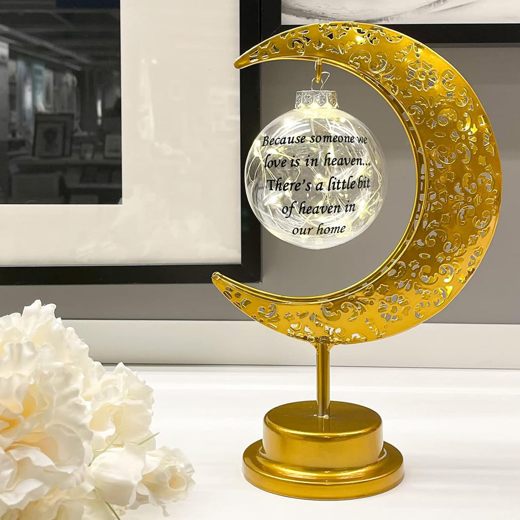 Sympathy Lantern - Moon Remembrance for Loss of Loved One; Bereavement Gift Honoring Mother, Father - Funeral Condolences