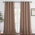 NICETOWN Light Reducing Grommet Curtain - (W52 x L108, Cappuccino, 1 Piece) Tripe Woven Textured Soft Curtain Panel for Living Room Window Treatment Drape