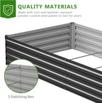 2PCS 6x3x1ft Galvanized Raised Garden Bed Kit,Metal Planter Box for Vegetables,Flowers,Herbs Durable Rust-Resistant Patio Gardening Beds,Black
