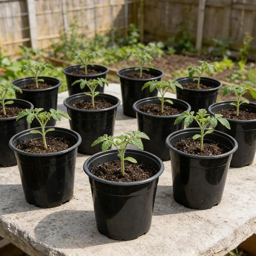 32-Pack 1.5 Gallon Nursery Pots, Thickened Soft Seed Starting Container for Indoor Outdoor Plants,Seedlings, Vegetables, Succulents and Cuttings (Black)