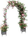garden arch arbor trellis with planter boxes 8.2, main product view