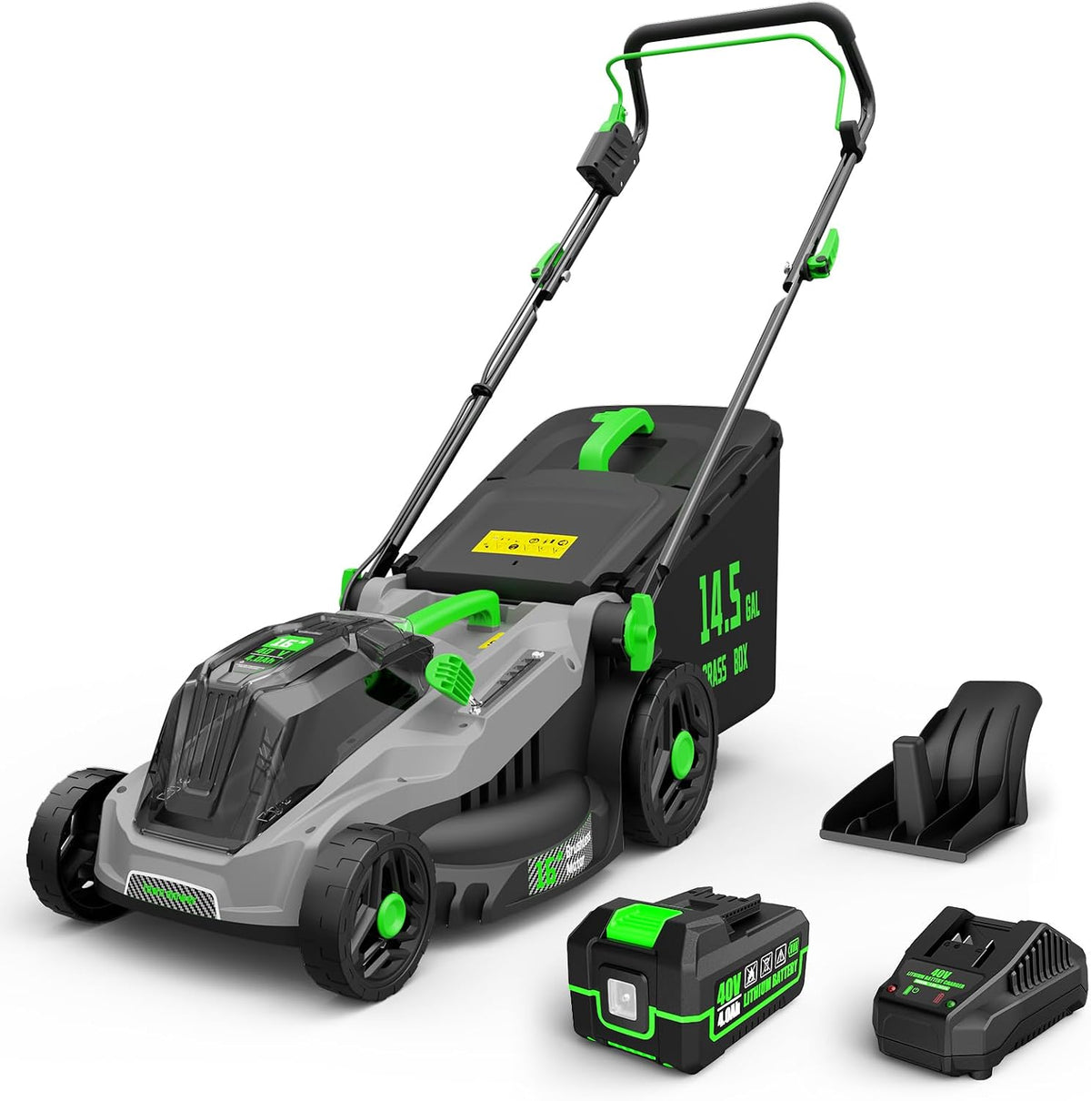 tiectown 40v 16" cordless electric lawn mower with, main product view