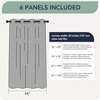 Outdoor Curtains for Patio Waterproof 6 Panels - Windproof, Privacy, Weatherproof Outside Drapes for Gazebo Pergola Porch, Grommet Top and Tab Bottom, 54x108 Inch, Taupe