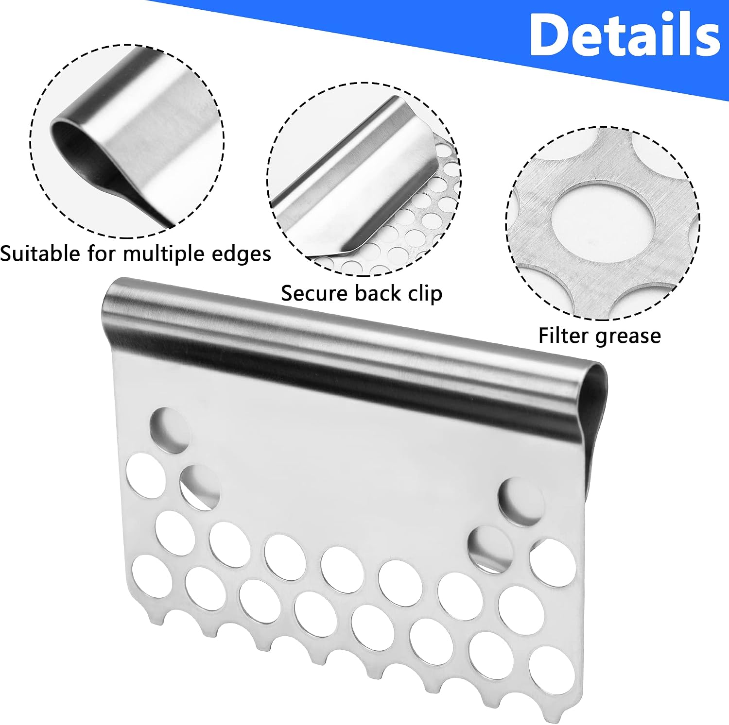 Food Mesh Screen Blocks,Stainless Steel Food Grease Gate Blocker from Falling into Tray,Griddle Grease Trap Accessories for Black Stone and Other Grills (1) | Prevent from Falling into Tray, Griddle Grease Trap Accessories for Black Stone and Other Grills