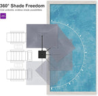 PURPLE LEAF Patio Umbrella 9' X 11.5' Rectangle Cantilever Umbrella Large Aluminum Outdoor Umbrellas with 360-degree Rotation & UPF40+ Premium Fabric for Deck Pool Garden Yard, Mist Grey
