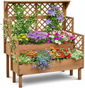 elevated raised garden bed with trellis & 2, main product view