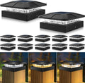 peasur 12 packs 4x4 solar post cap lights, main product view