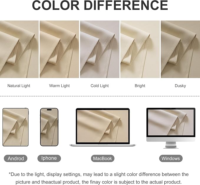 RYB HOME Outdoor Curtains for Patio Waterproof Block Sunlight Thermal Insulated Privacy Assured Thick Outside Curtains for Pergola, Deck, Gazebo, W52 x L108, Biscotti Beige, 1 Panel