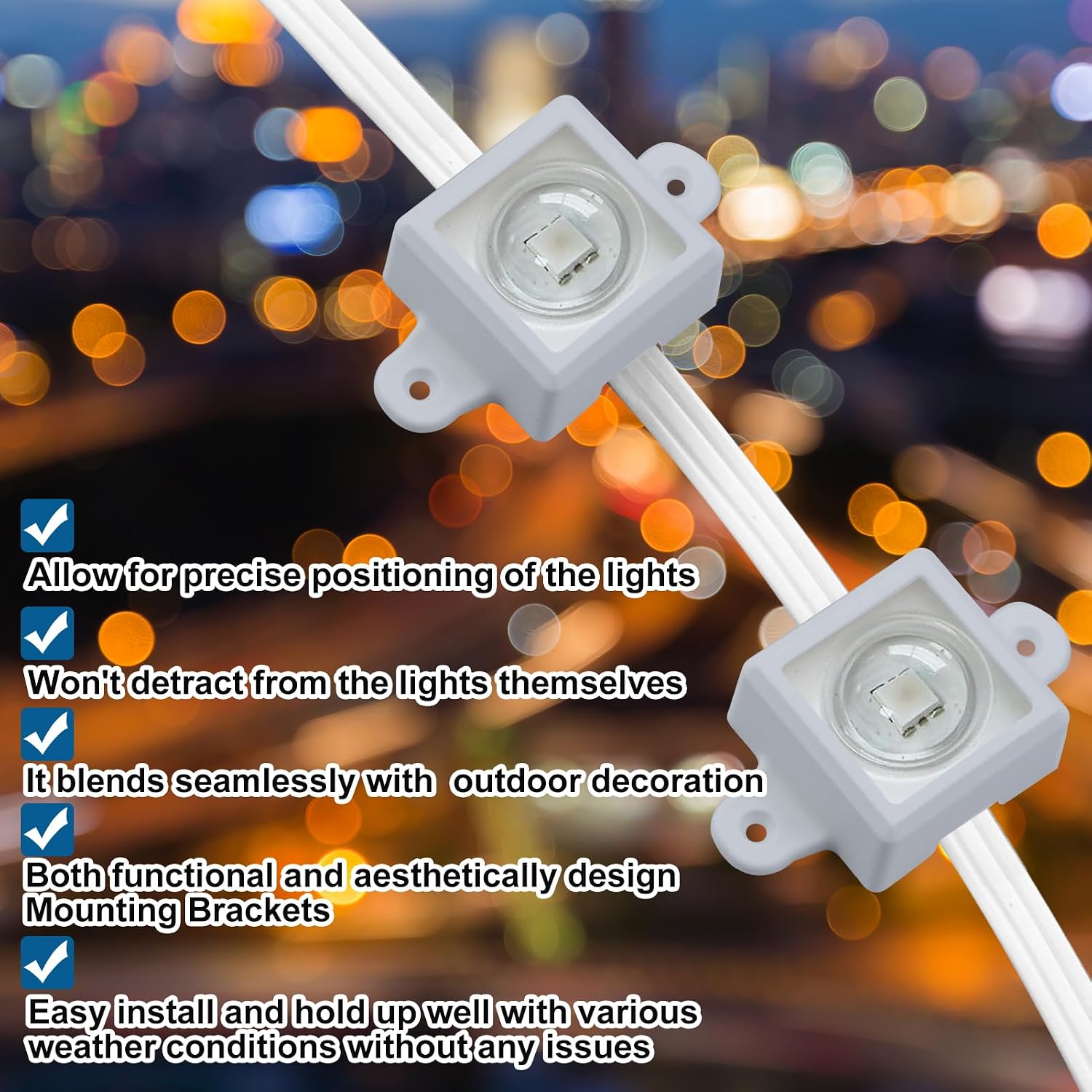 72 Set Mount for Govee Outdoor Lights H705 LED Light Mounting Bracket Clip with 144 Screws Waterproof Mounting Clips Compatible with Govee (Model H705),Fit for 100Ft Light,White