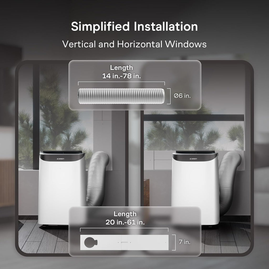 ac infinity smart portable air conditioner 5-in-1, all-season, front angle view