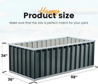KING BIRD Raised Garden Bed 68" x 36" x 24" Heightened Galvanized Steel Metal Planter Box Outdoor for Deep-Rooted Vegetables, Flowers, Large Raised Bed Kit (Dark Grey)