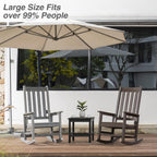 Oversized Outdoor Rocking Chair, Porch Rocker with High Back, Grey | HDPE Patio Rocking Chairs, Weather Resistant & 350lbs Heavy Duty Porch Rocker with High Back for Backyard,Garden and Balcony