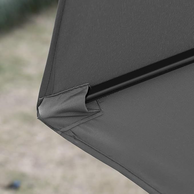 Sunnyglade 9Ft Patio Umbrella Outdoor Table Umbrella with 8 Sturdy Ribs (Dark Gray)
