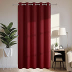 Joydeco Blackout Patio Sliding Door Curtains 108 Inches Long, Grommet Privacy Room Divider Curtains, Extra Wide Thermal Blackout Drapes for Bedroom Living Room (Burgundy Red, 70Wx108L, 1 Panel)
