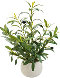 17" artificial olive plant white ceramic planter indoor, main product view