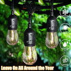 Lakumu Outdoor String Lights 96FT(48×2), Commercial Grade Heavy Duty Patio Lights with Dimmable S14 Shatterproof LED Bulbs, Linkable Waterproof Bistro Lights for Outside Deck Backyard Cafe Market