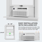 rovsun 8000 btu inverter window air conditioner with on a desk or shelf