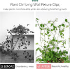 60 Pcs Plant Climbing Wall Fixture Clips Self-Adhesive Hook Vines Traction Clips Invisible Holder Garden Green Leaf Simulation Self-Adhesive Hook Wire Fixing Supporting