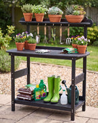 hips outdoor potting table bench with 3-tier storage, main product view