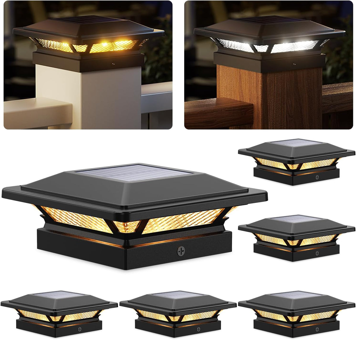 siedinlar 4x4 solar post cap lights outdoor 16, main product view