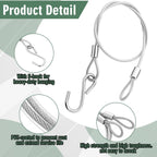 Kingdder 4 Pcs 12" 18" 24" 36" Hanging Cables Chain with S Hook Bird Feeder Tree Hanger PVC Coated Flexible Branch Hook Limb Protector for Outside Bird Feeders, Planters and Decorations