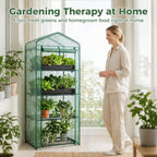 newbulig 27"x19"x63" mini greenhouse, with durable zipper door on a desk or shelf