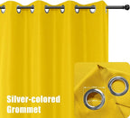 BONZER Outdoor Curtains for Patio Waterproof Thick Privacy Grommet Light Filtering Outside Curtains for Porch Pergola Gazebo Deck, 1 Panel, 84W x 108L inch, Yellow