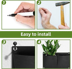 Hanging Planting Grow Bags, 12 Pockets Hanging Vertical Wall Planter Wall Mounted Grow Bag Outdoor Indoor Gardening Vertical Greening Flower Container, Planting Bags Storage Bags(0.6 m × 0.8 m, Black)