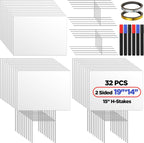 teling 32 pack blank yard signs with metal, main product view