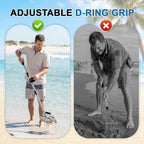 long handle sand scoop, stainless steel shovel scoop, side view