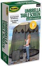 ideaworks umbrella table screen shown in use
