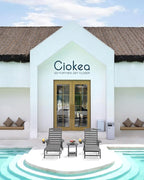 Ciokea Outdoor Lounge Chair Set of 4, All Weather Patio Chaise Lounge Chair for Outside, HDPE Chair with Rolling Wheels & Cup Holder, 5 Position, Deck, Pool, Dark Grey
