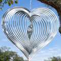 Wind Spinner 12-Inch Garden & Yard Decor, Birthday Gift for Mom | Hanging Yard Art, Garden Decoration for Outdoor and Indoor, Birthday Gift for Women, 3D Heart, Stainless Steel, 1 Pack