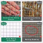 Thinkahead Hardware Cloth 1/2 inch 24 X 50 ft 19 Gauge, Galvanized Wire Mesh Roll, Welded Wire Fencing, Hardware Cloth for Chicken Coop Wire, Rabbit Cage Wire