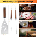 yoehka bbq grilling accessories set, 34pcs heavy duty shown in use